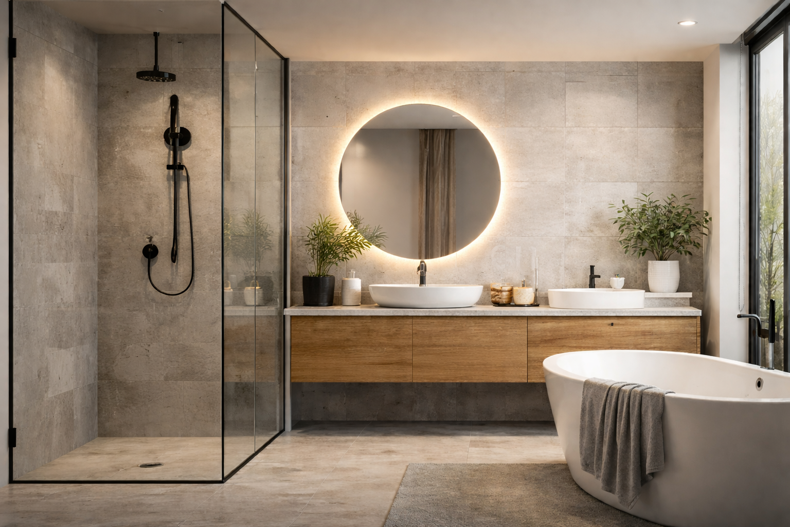 Modern fürdőszoba felújítás